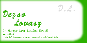 dezso lovasz business card