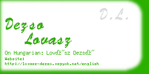 dezso lovasz business card